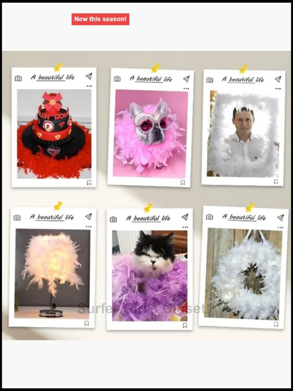 5 Turkey Feather Boas 150cm Halloween Party Costume Decoration, Multipack